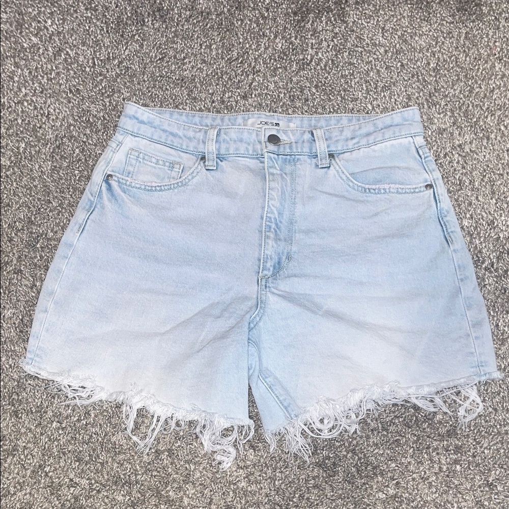 Joes Light Blue Denim Frayed Hem Women Shorts